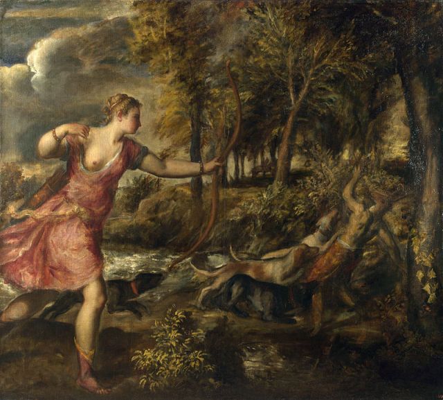 dood van Actaeon van Titiaan